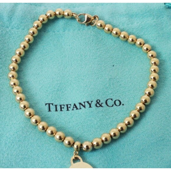 🔥 Tiffany Return to Tiffany 18k Gold Beaded Bracelet Women's Jewelry 🔥 - Picture 7 of 9